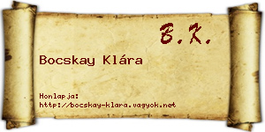 Bocskay Klára névjegykártya